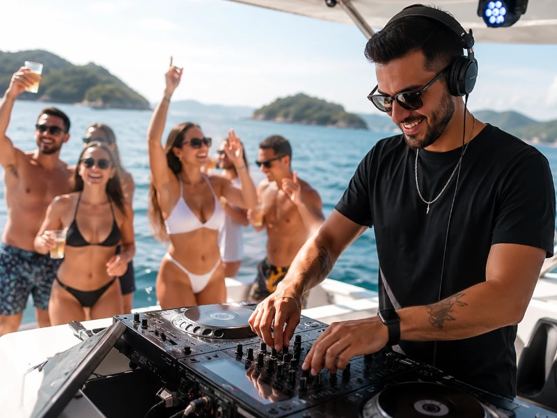 DJ com equipamento completo